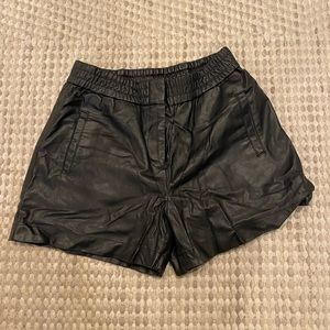Black Ann Taylor Faux Leather Shorts